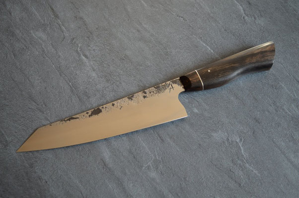#426, gyuto 135Cr3, ébène noir & inox, 220mm