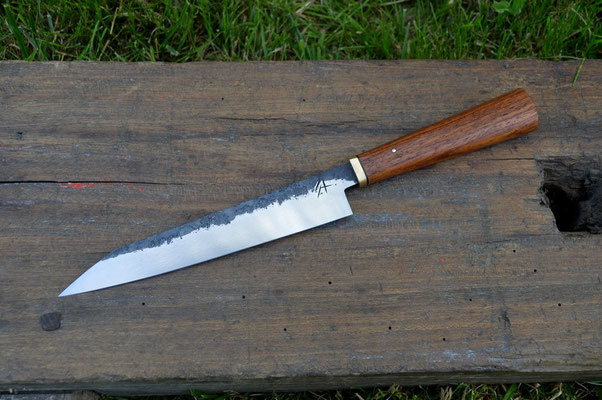 Cuisine #511, sujihiki 135Cr3, laiton & palissandre d'Afrique, 190mm
