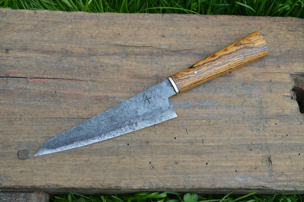 Cuisine #877, honesuki 135Cr3, bocote & laiton, 165mm