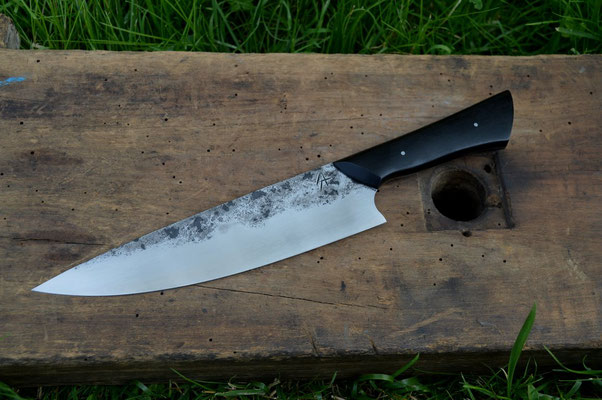 Cuisine #507, éminceur 135Cr3 & ébène noir, 225mm