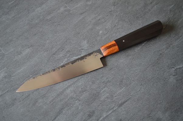 #373, sujihiki 135Cr3, ébène noir & bois de serpent, 170mm