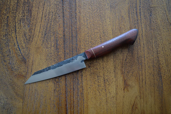 Cuisine #602, honesuki 135Cr3 & padouk brûlé, 125mm