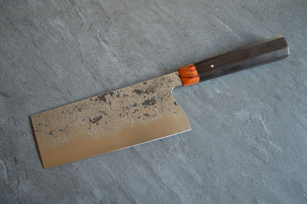 #422, chinese cleaver 135Cr3, ébène & cocobolo, 185mm