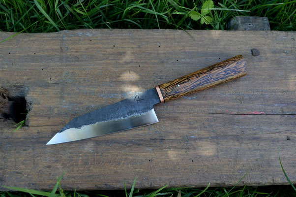 Cuisine #534, bunka 135Cr3, cuivre & palmier, 150mm