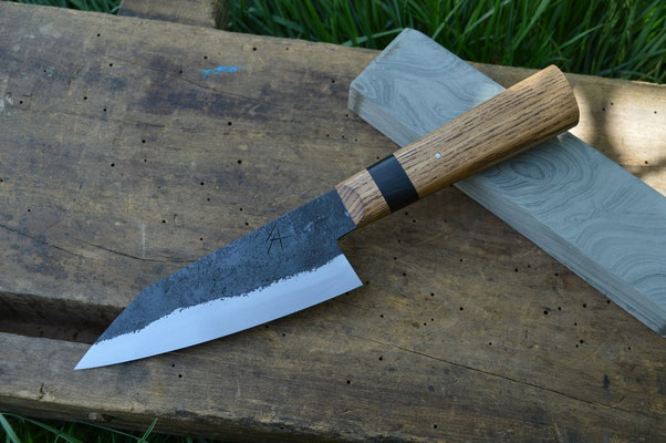 Cuisine #712, bunka 135Cr3, frêne & ébène du Gabon, 145mm