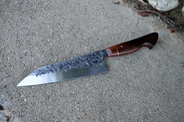 #457, gyuto 135Cr3 & palissandre du Honduras brûlé, 200mm