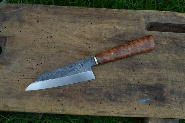Cuisine #631, mini bunka 135Cr3, laiton & ronce de thuya, 135mm