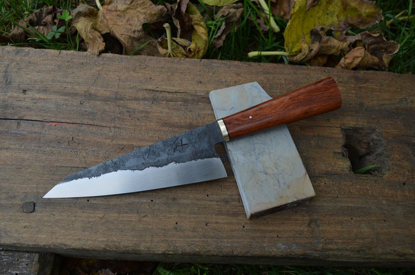   Cuisine #850, gyuto K-tip 135Cr3, palissandre du Honduras & laiton, 180mm