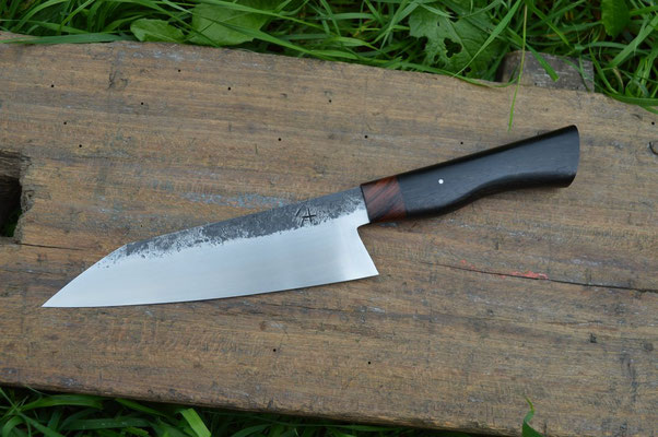 Cuisine #765, Gyuto 135Cr3, ébène du Gabon & palissandre de Santos, 200mm