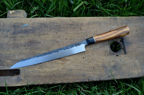 Cuisine #498, sujihiki 135Cr3 bois de serpent & ébène, 240mm