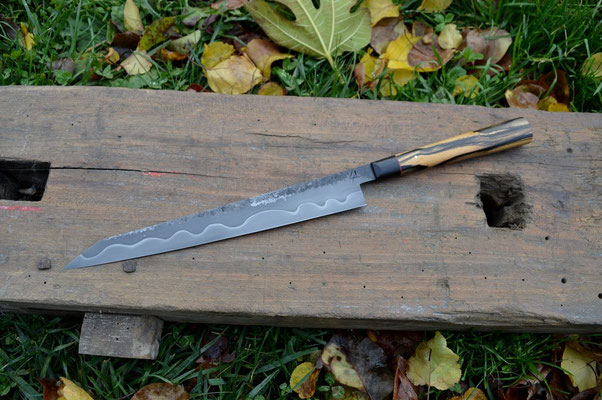 #472, sujihiki 135Cr3 trempe sélective & ébène royal, 280mm