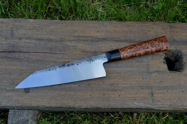 Cuisine #512, gyuto 135Cr3, ébène noir & ronce de thuya, 205mm