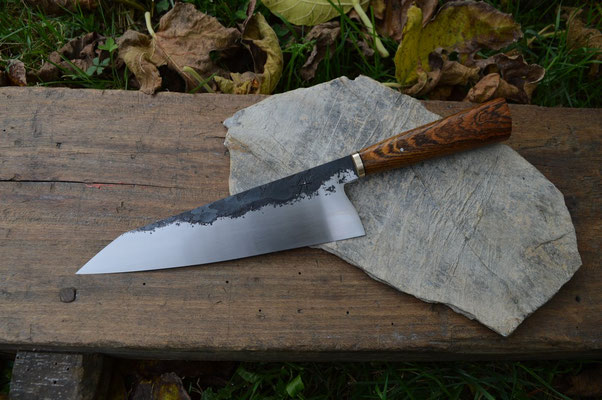 Cuisine #846 gyuto 135Cr3, bocote & laiton, 220mm