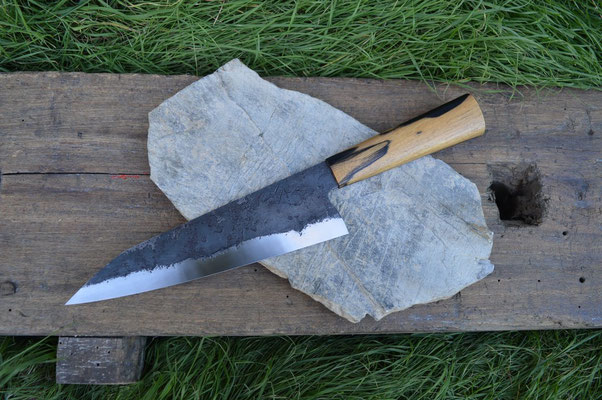 Cuisine #843, gyuto 135Cr3 & ébène royal, 215mm