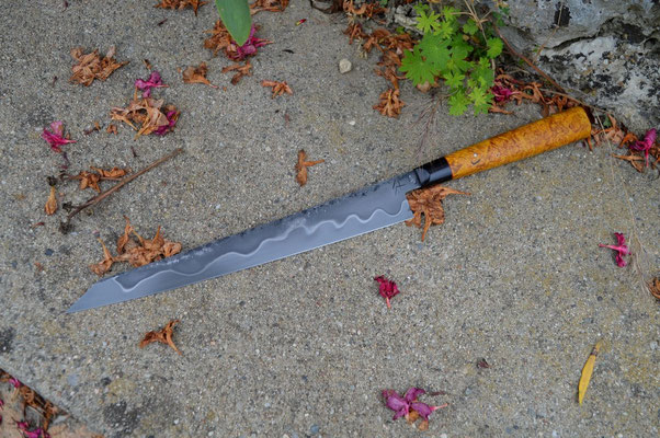 #443, sujihiki 135Cr3 & loupe d'érable 275mm