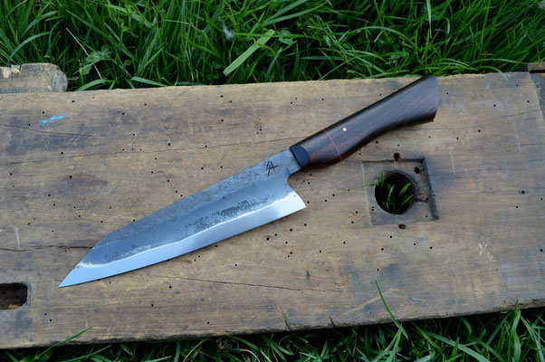Cuisine #499, gyuto S-grind 135Cr3 & ébène de Macassar, 210mm