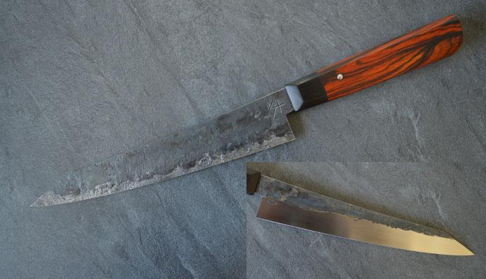 #347, yanagiba cocobolo & ébène noir, 210mm