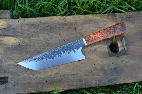 Cuisine #689, nakimaru 135Cr3,  ronce de thuya & laiton, 190mm