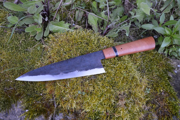 Cuisine #880, gyuto 135Cr3, thuya & fibre de carbone, 210mm