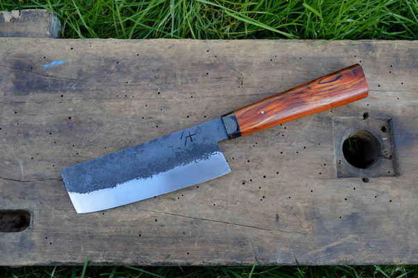 Cuisine #593, nakiri 14C28N, buffle & cocobolo, 145mm