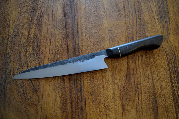 Cuisine #583, gyuto 135Cr3 & ébène du Gabon