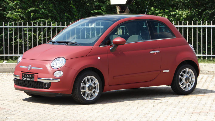 Fiat 500 wrapping integrale bordeaux opaco