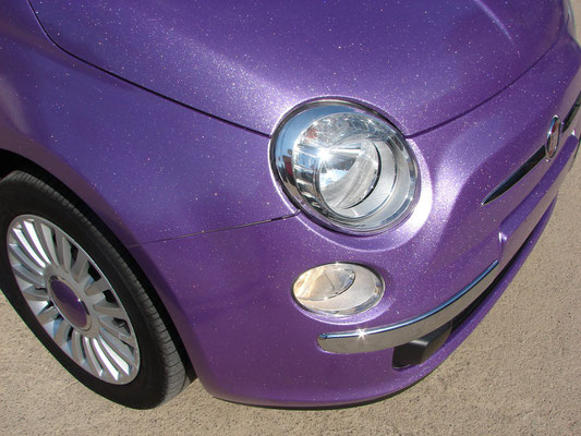 Fiat 500 wrapping integrale viola metal flake