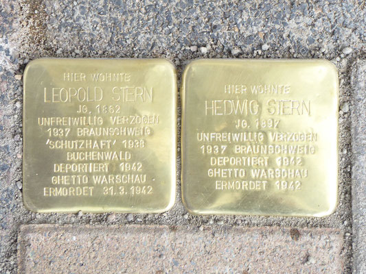 Die Stolpersteine für Leopold und Hedwig Stern