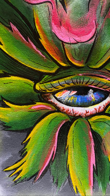 Close-up: Acryl auf Leinwand, Motiv: 4:20 - Kunst von Hannah Abel, ABEL ART vom Niederrhein, Moers