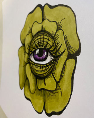 Close-up: Marker auf Papier, Motiv: Eyecatcher - Kunst von Hannah Abel, ABEL ART vom Niederrhein, Moers