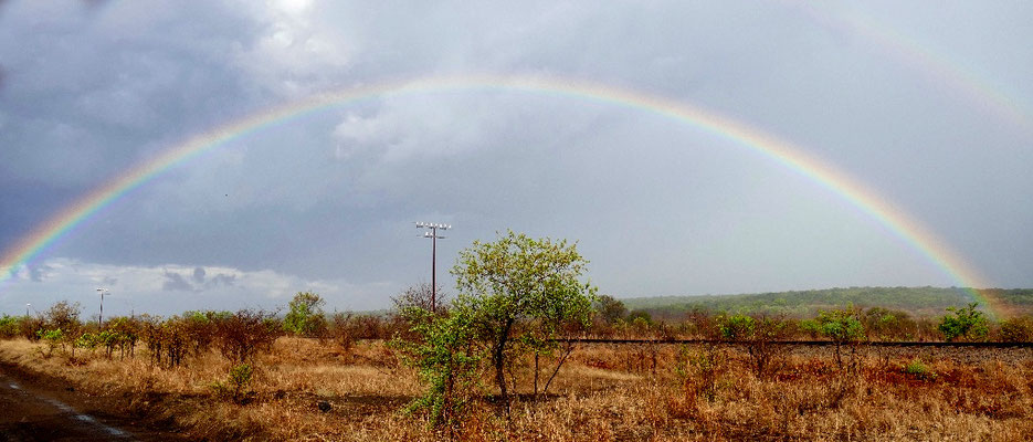 Perfect rainbow along the road to the Jafuta Centre