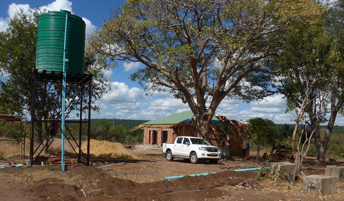 Water tank installed