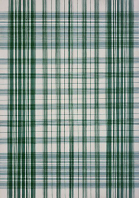 "Green Checked Tea Towel", 1998, acrylic on MDF, 66 x 74 cm