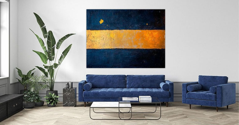 Minimalismus in Blau und Gold