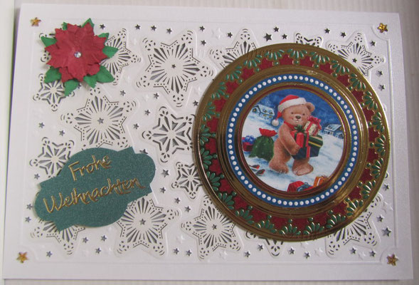 W29 - Lasergrußkarte mit edlem Motiv und kleinem Weihnachtsstern aus Synthetik