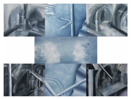 Transfer 7-teilig Acryl/Öl/Lwd. 210 x 165cm 2008
