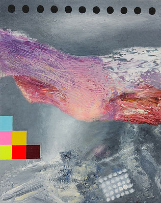 Reviere IX  Acryl / Lwd.  24 x 30 cm 2021