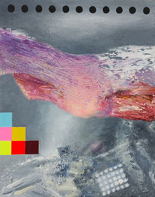 Reviere IX  Acryl / Lwd.  24 x 30 cm 2021