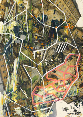 Nach dem Beben II Acryl / c-print 20x30cm  2025