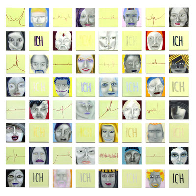 ICH  64-teilig  Acryl/Lwd.  Öl/Lwd.  245x245cm  2006-07