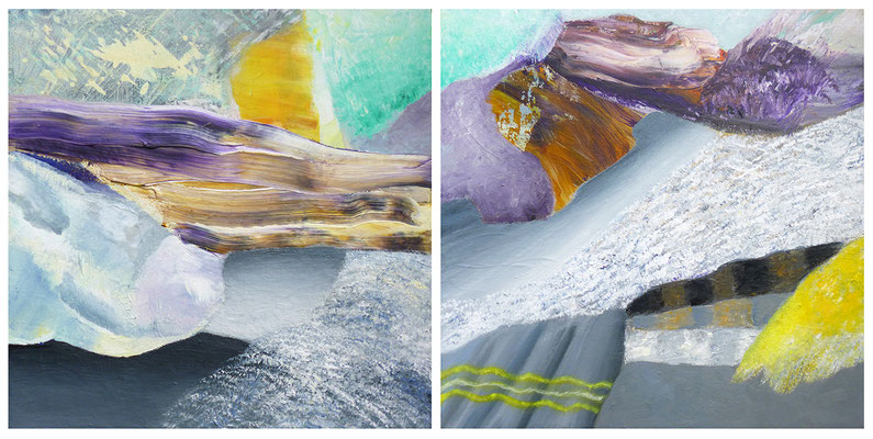 Höhenflug  2-teilig Acryl / Lwd. 81 x 41 cm 2016