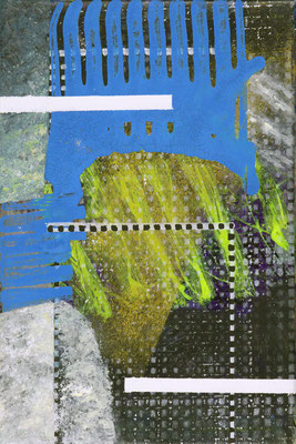 Blaue Platine Acryl / Lwd. 20 x 30 cm 2024