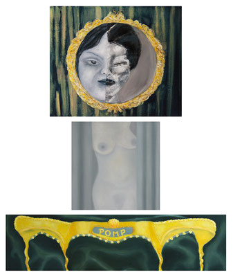 Pomp  3-teilig Acryl Öl/Lwd. 85x137 cm 2006
