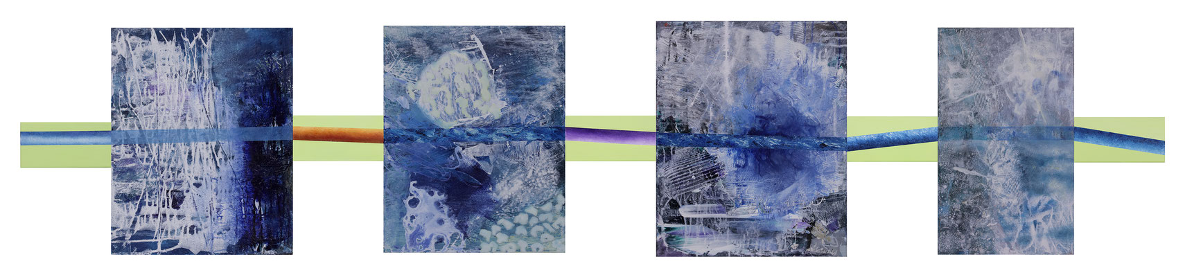 Klärwasser  9-teilig  Acryl / Lwd.    320 x 52  cm 2023