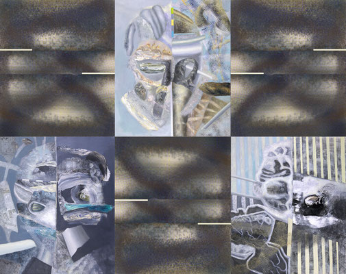 Cyborg 001 6-teilig Acryl/Lwd. Direktdruck/Aludibond 240 x 190 cm 2020-2026