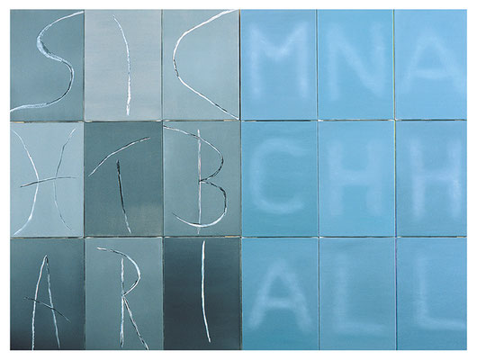 Sichtbar im Nachhall 18-teilig Acryl/Öl/Lwd. 180 x 135cm 2006