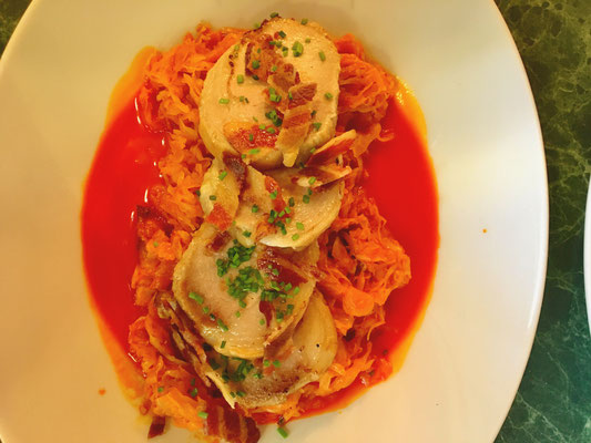 Pork meat in a sourkraut