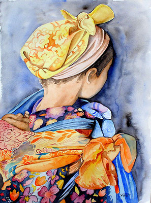 artiste peintre tableau aquarelle voyage maroc enfant