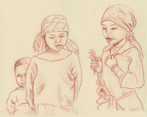 Laos carnet de voyage enfants sanguine