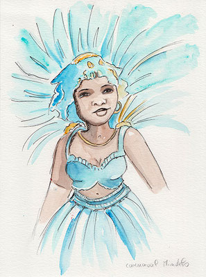 carnet de voyage Cap-Vert aquarelle carnaval